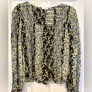 Parker Black and Yellow Floral Blouse